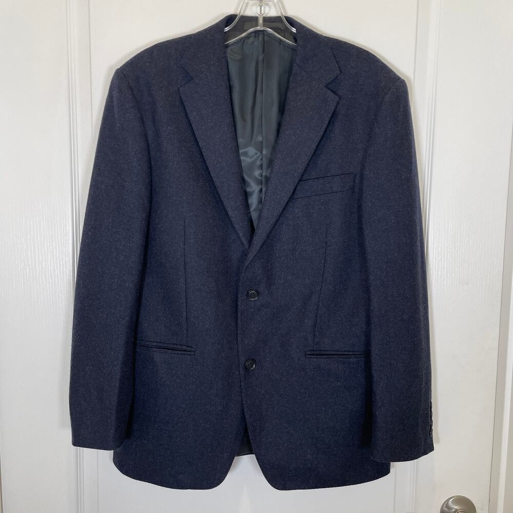 TailorByrd Nordstrom Felted Wool Blazer Jacket Blue Textured Corporate 40S